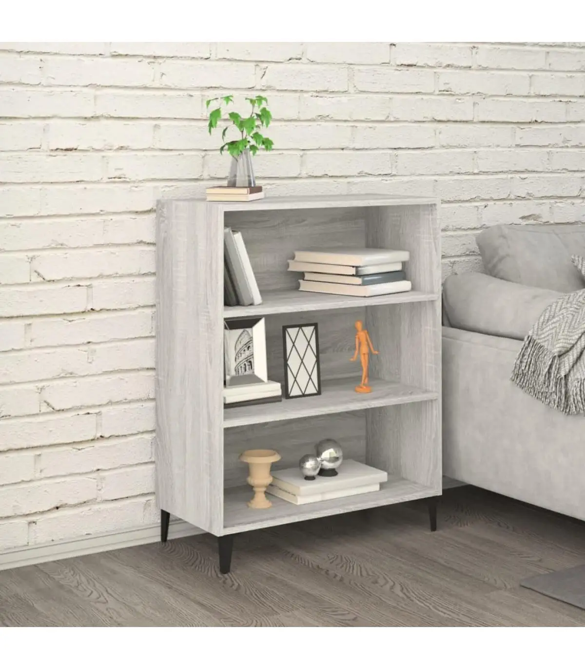 Sonoma 69,5x32,5x90 cm gray plywood sideboard