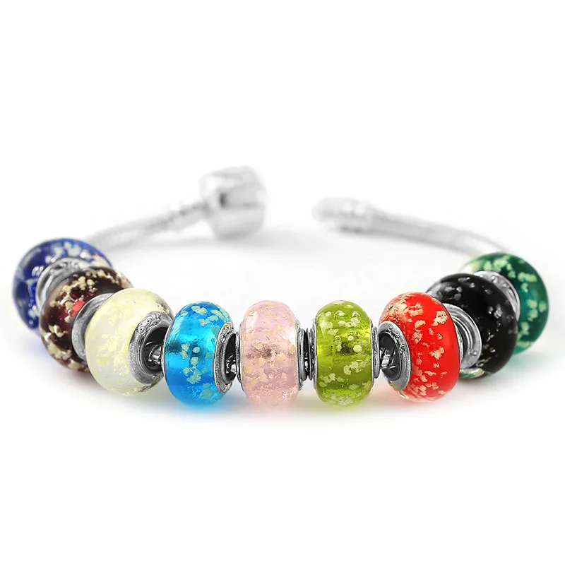 10Pcs/Lot Luminous Crystal Murano Glass Charm Beads Fit Original DIY Brand Bracelet For Women Men Jewelry Gift Special Offer