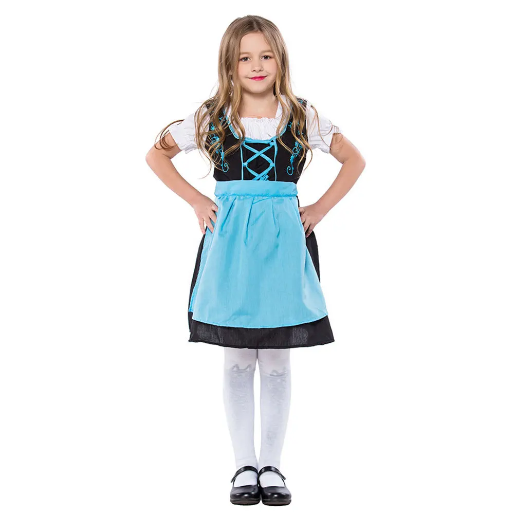 أزياء الفتيات الإبداعية التأثيرية أزرق أسود مقاس M ملابس البيرة أداء المسرح الزي حفلة تنكرية للهالوين كرنفال