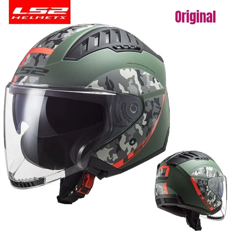 

LS2 OF600 COPTER Dual-Lens Open Face Helmet New Half Helmet for Motorcycle Electric Vehicle Scooter Pedal Three-Quarter Helmets
