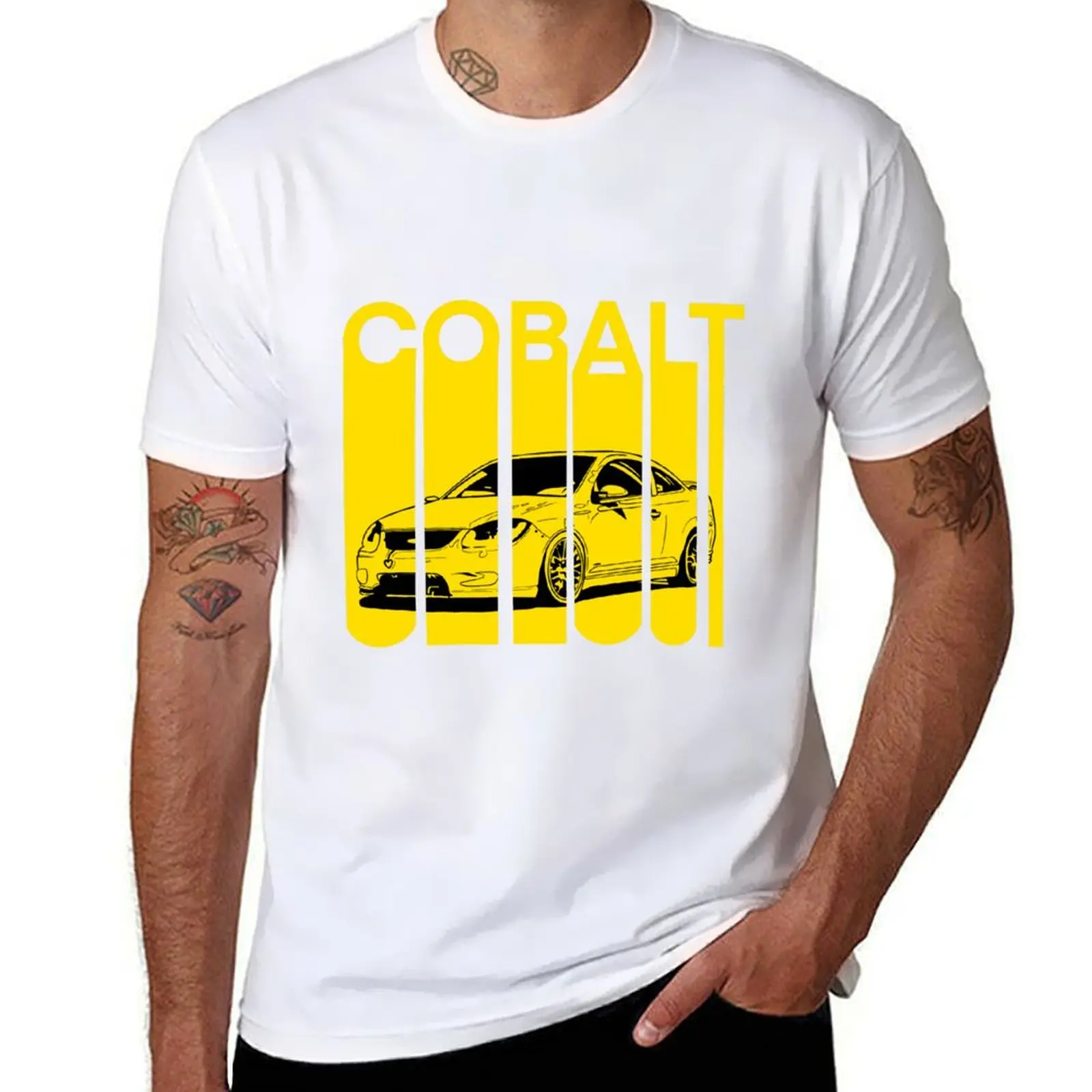 

Yellow Cobalt T-Shirt Classic Crew Neck Cotton T-Shirt