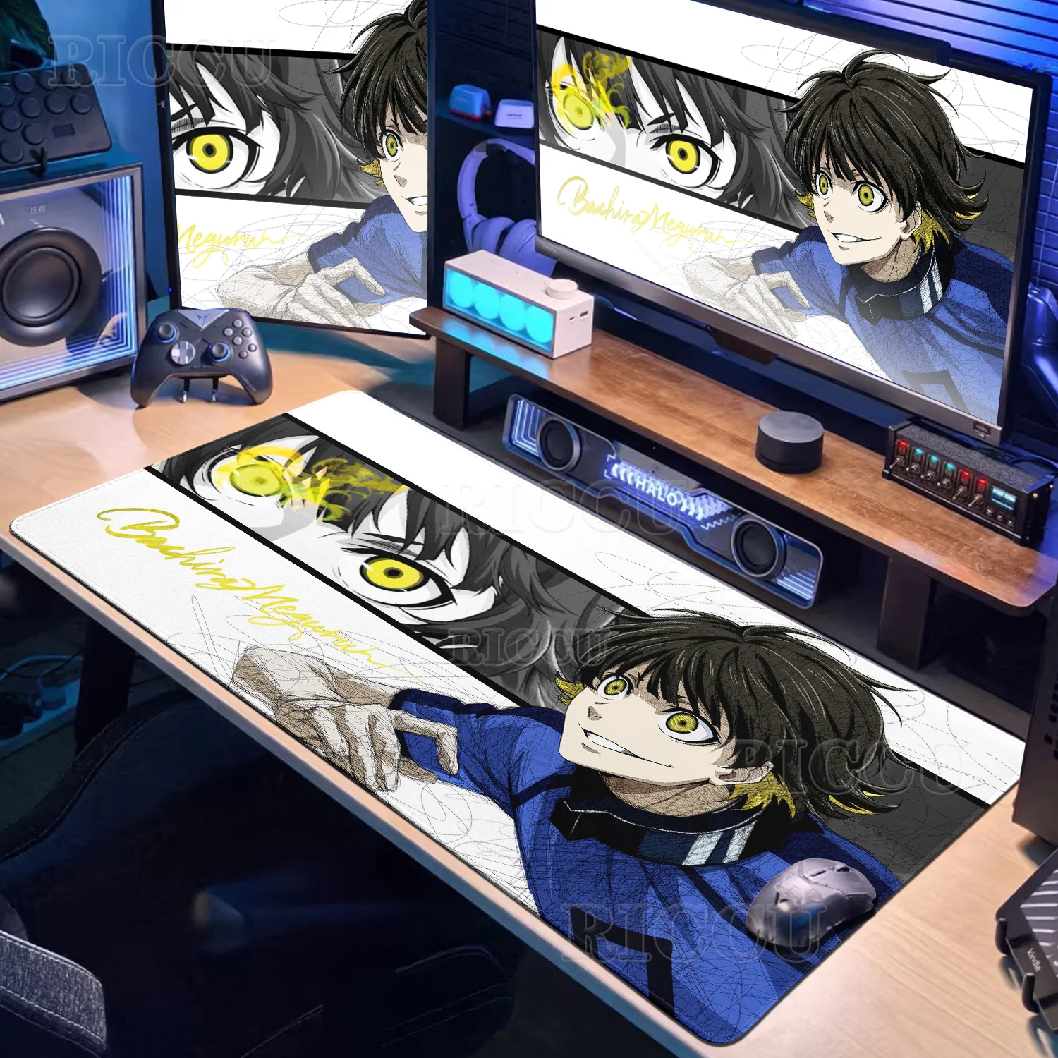 أنيمي الأزرق قفل جديد ماوس الوسادة XXL ألعاب الكمبيوتر المحمول سرعة المنزل طاولة مكتبية لوحة المفاتيح كبيرة المطاط عدم الانزلاق Deskmat الألعاب الملحقات