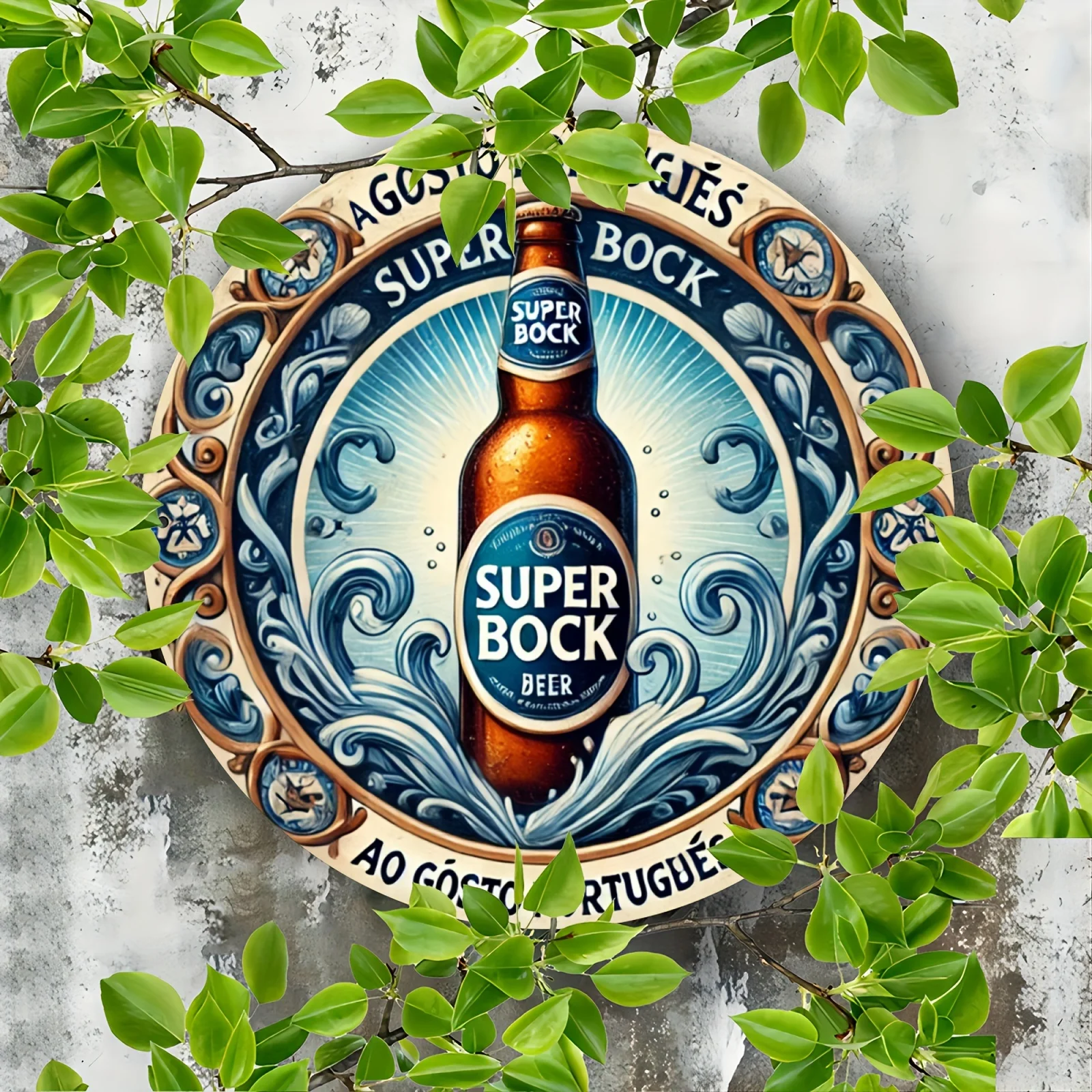 Letrero de aluminio vintage Super Bock de estilo portugués, idea de regalo decorativa novedosa duradera para decoración festiva, cocina, jardín