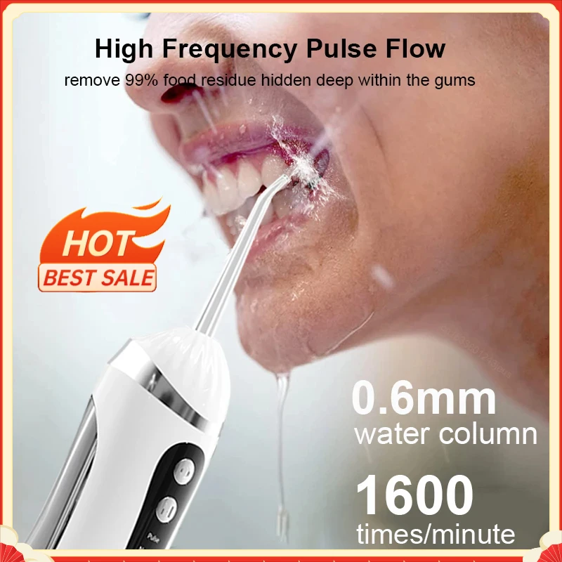 Teeth Water Flosser Electric Oral Irrigator Portable Home Dental Cleaning Teeth Rechargeable Waterproof Teeth Cleaner Oral Care