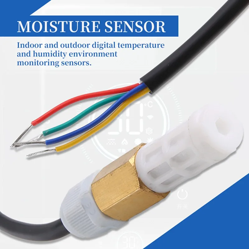 SHT30 Waterproof Temperature and Humidity Sensor Probe Digital Temperature and Humidity Environmental Monitoring Sensor-FABY