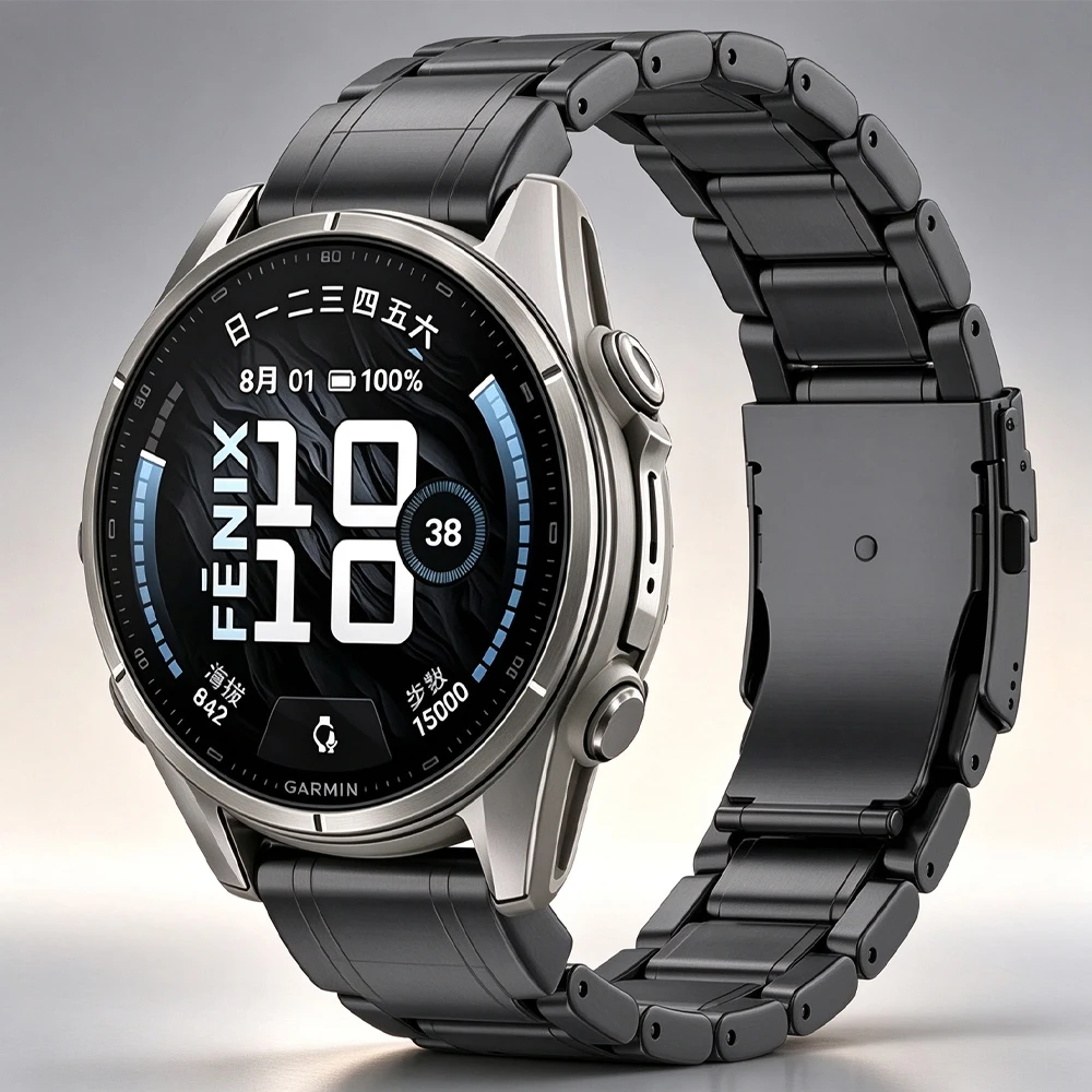 Quick Fit 26mm 22mm Titanium Strap for Garmin Fenix E/8/9/9 Pro 51mm 47mm Replacement Wristband for Garmin Tactix 8/Quatix 8/970