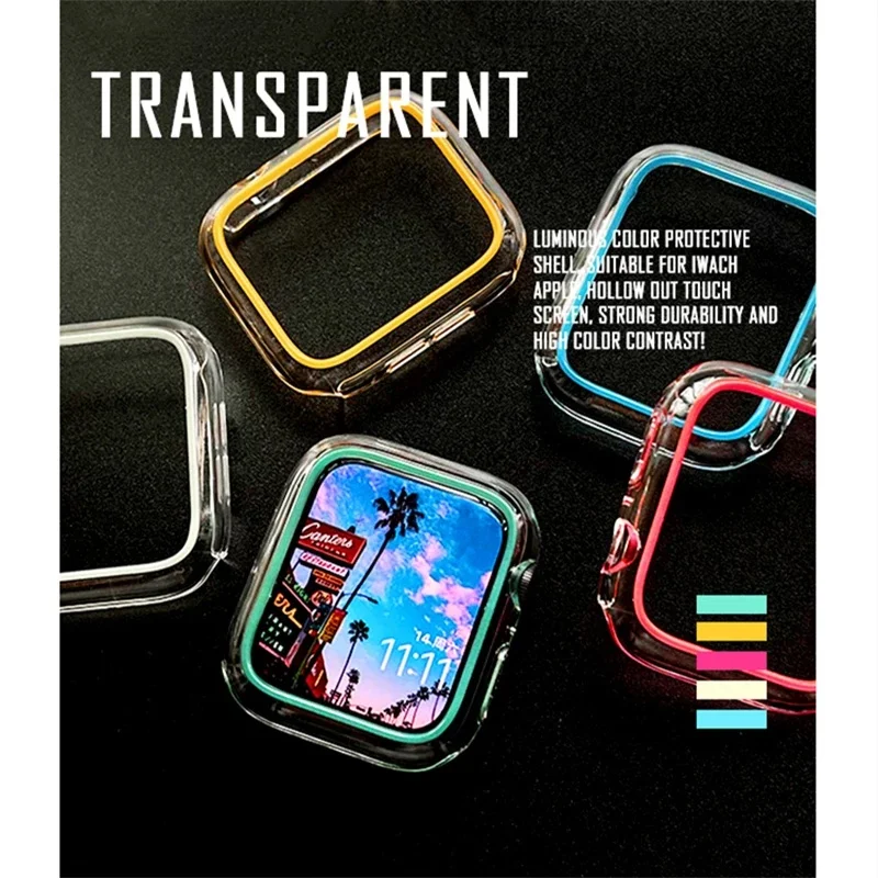 Custodia per orologio per Apple watch Series 7 custodia protettiva per paraurti in TPU morbido per iWatch 6 5 custodia in Silicone trasparente per iWatch
