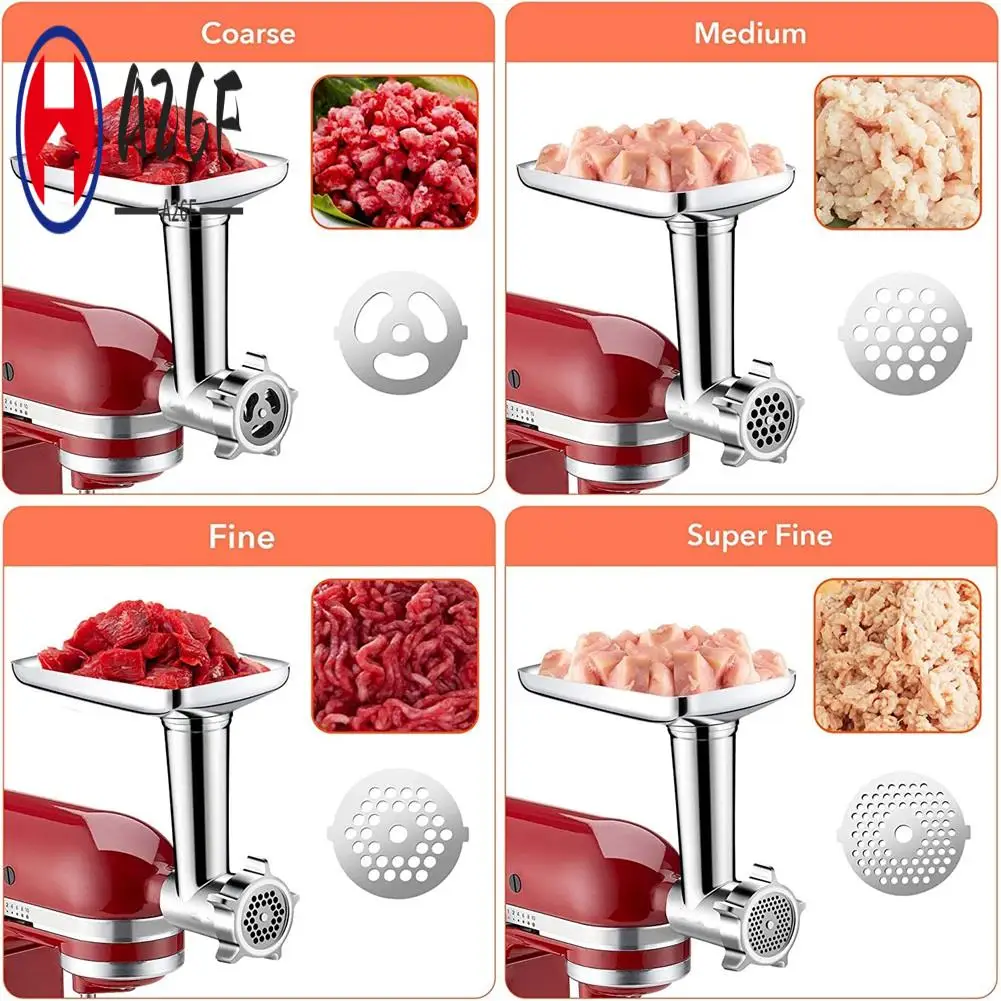 

A26F-Meat Grinder Blades Attachment Sausage Stuffer Accessories For Kitchenaid Stand Mixer All Metal Meat Mincer For Food