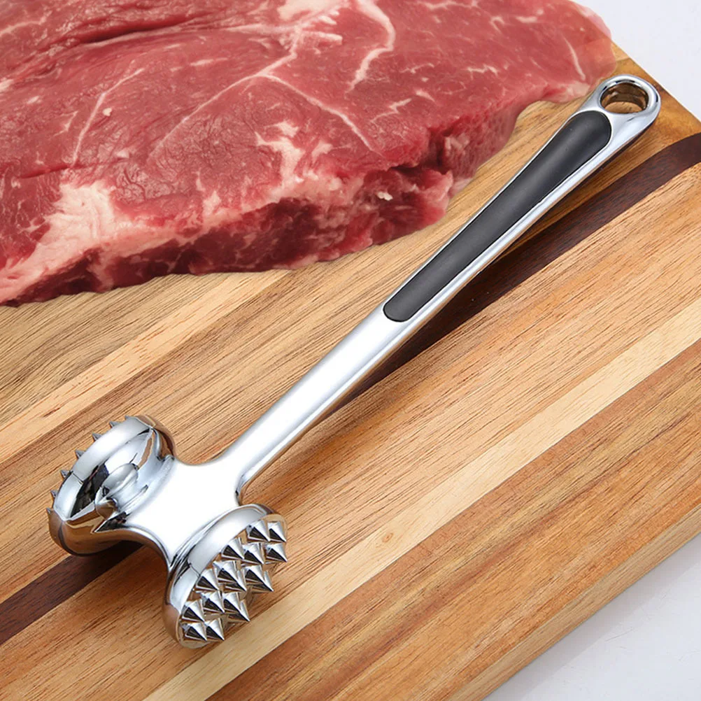 

1 шт., молоток для мяса из цинкового сплава, двухсторонний молоток для размягчения мяса, длинная ручка, кухонный молоток, инструмент, нержавеющий молоток из цинкового сплава