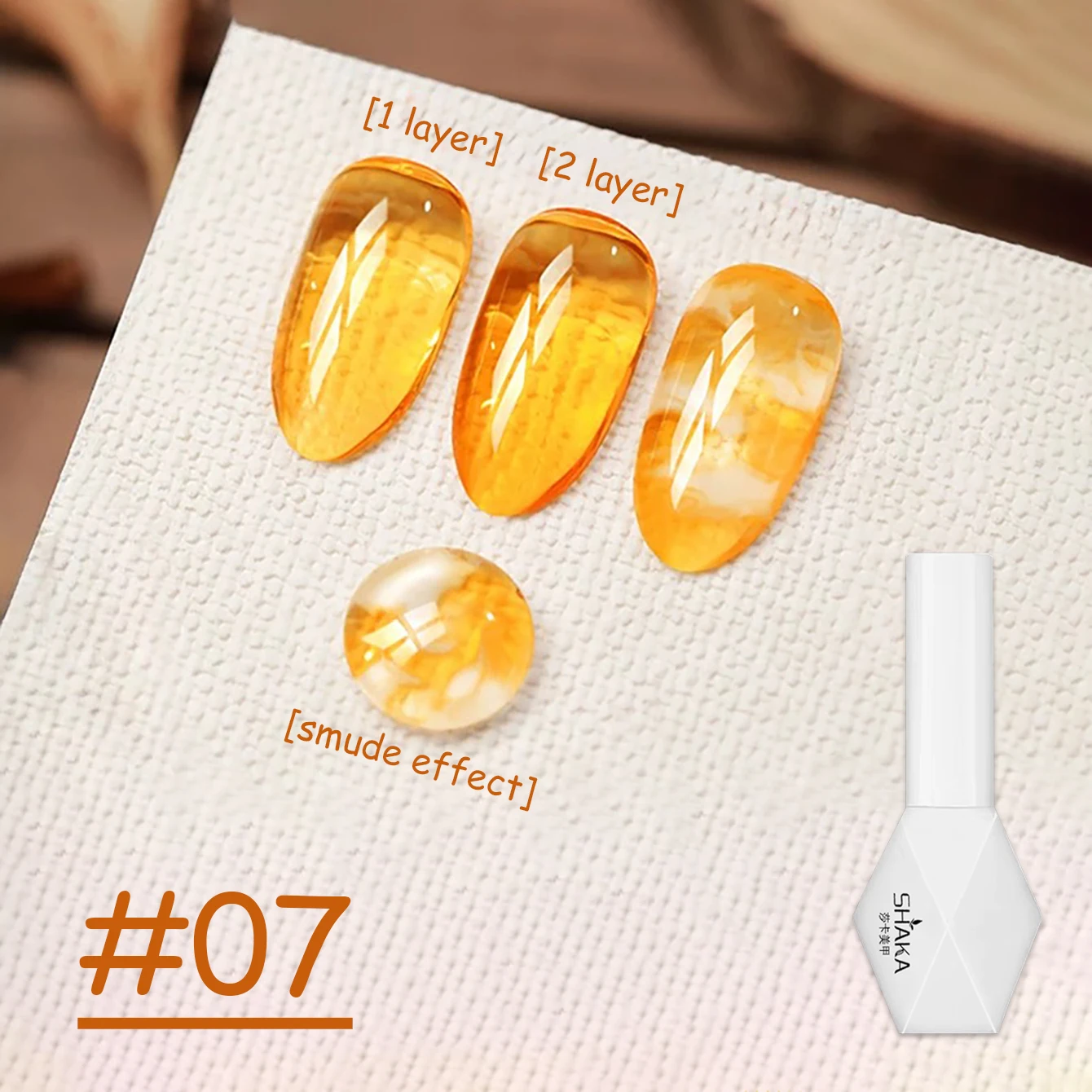 1 قطعة WS العسل العنبر سلسلة هلام مسمار البولندية 2025 جديد الخريف والشتاء شعبية السلحفاة قذيفة العنبر هلام مسمار ملصقات الأظافر لوازم #2