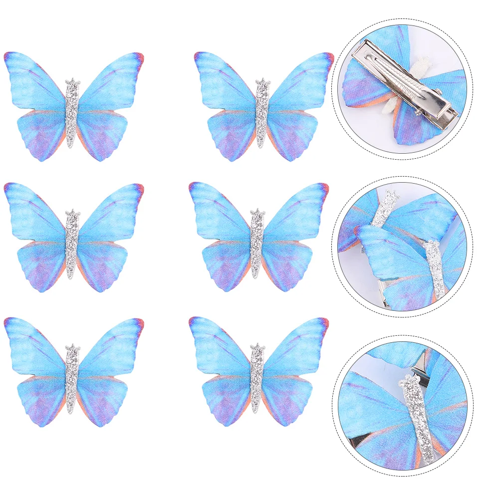 

6 Pcs Butterfly Hairpin Clip Butterflies Girls Accessories Fairy Hairpins for Clips Barrettes