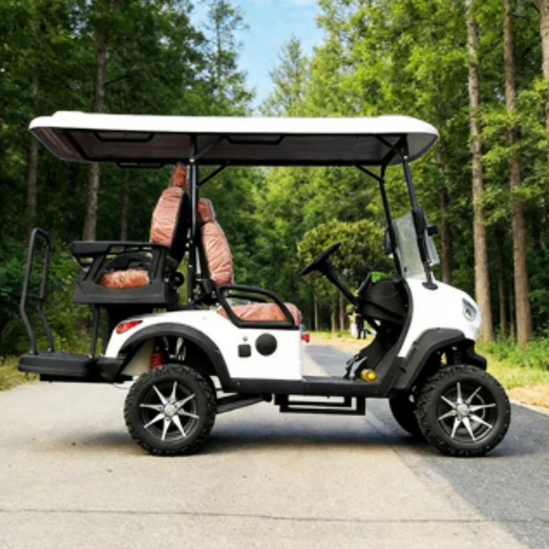 Supplier Electric Golf Cart Lithium Battery Hunting Golf Cart Off-Road Tires Aluminum Alloy Wheels With Folding Windshield