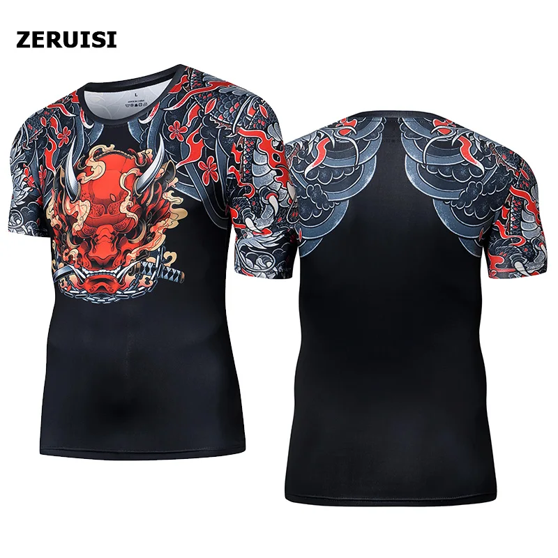 

Men's Quick-Drying Jiu jitsu RashGuard Short-Sleeved T-Shirt for Bodybuilding Fitness Training & Running Sports Tight T-Shirt