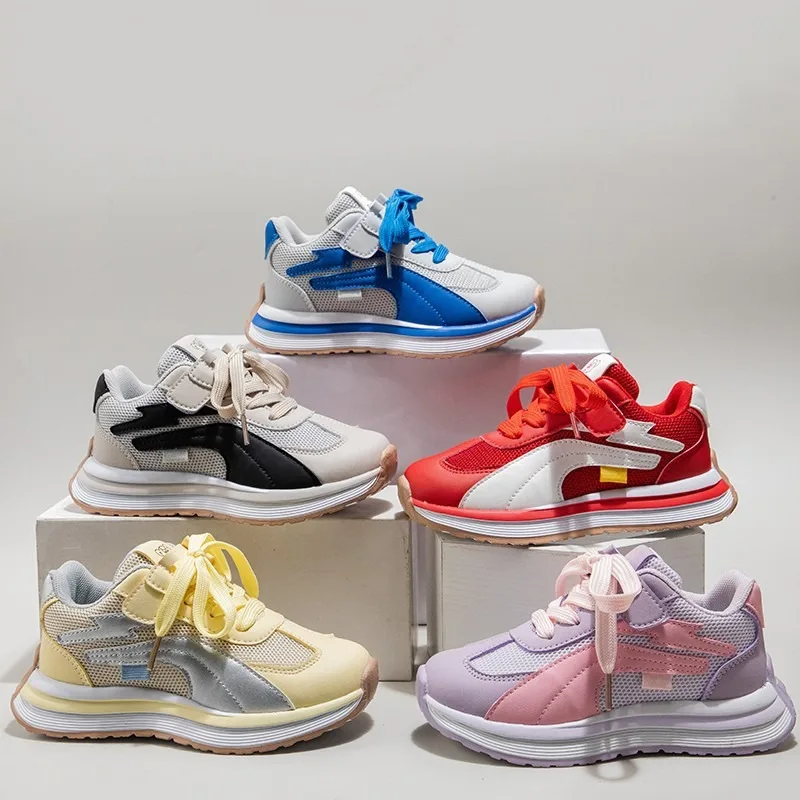 

Children's Sports Shoes 2026 Spring New Fashion Girls Mesh Breathable Shoes Boys Casual Students Running Shoes