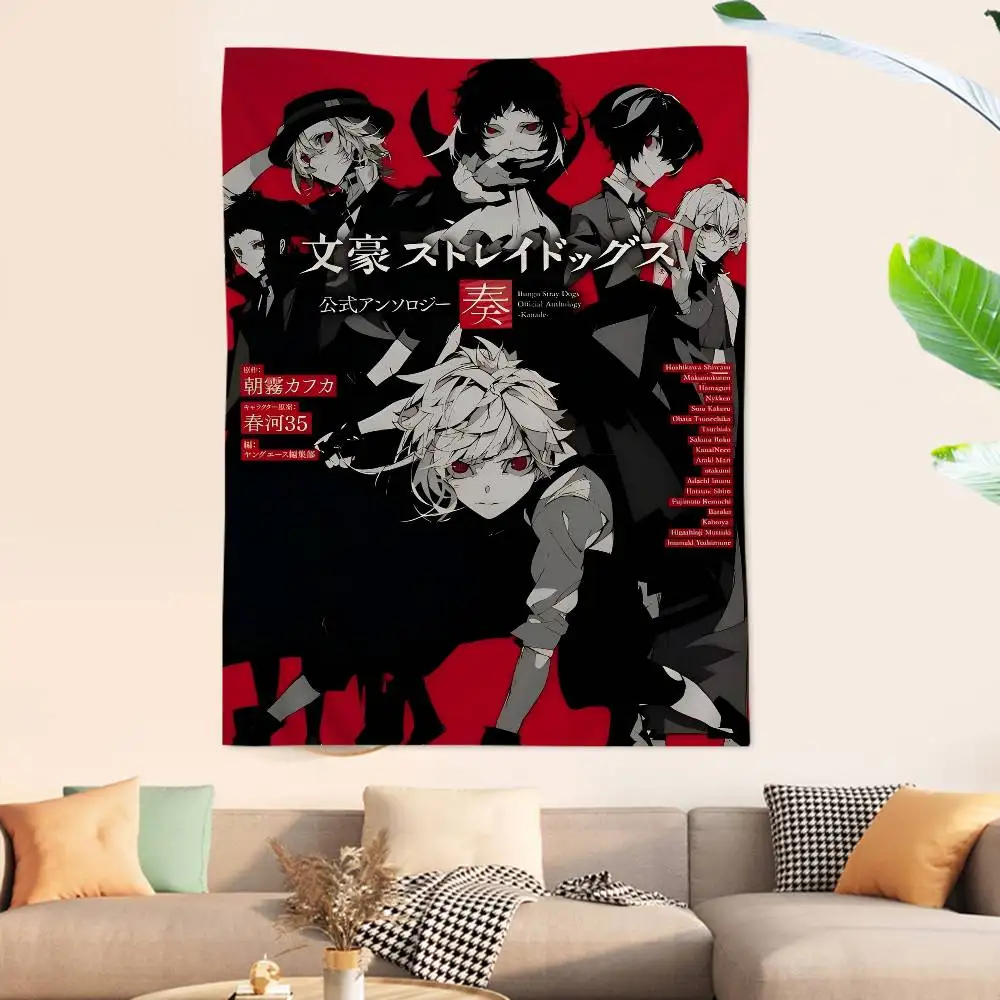Anime Bungo Stray Dogs Cartoon Tapestry Home Decoration Hippie Bohemian Decoration Divination Home Decor