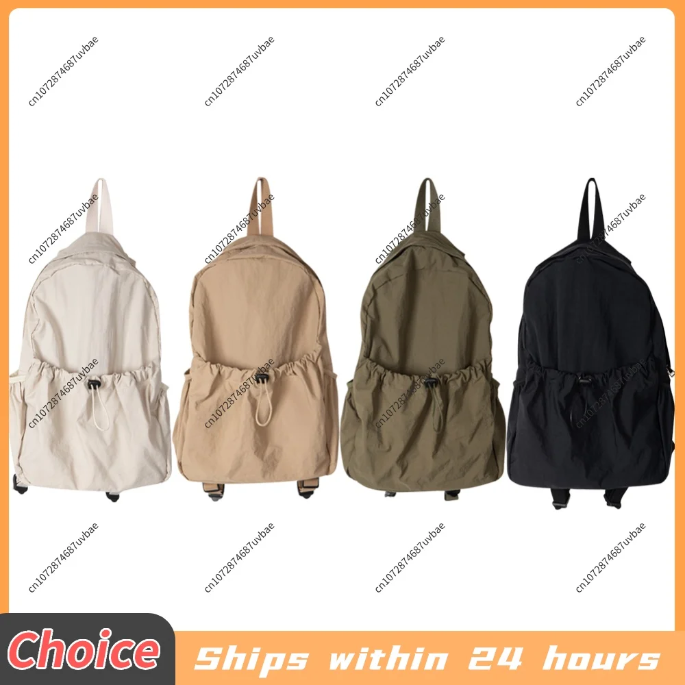Women Travel Backpack Nylon Fashion Middle Backpack Light Weight Large Capacity Portable Drawstring Teenage Girls Boys