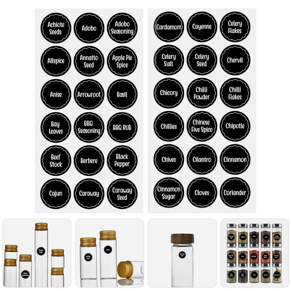 

8 Sheets Container Spice Label Sticker Stickers Pvc Self-adhesive Labels for Racks