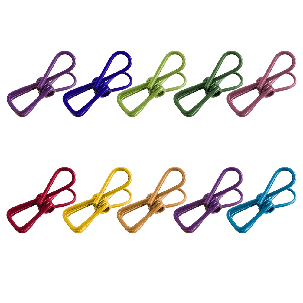 

50 Pcs Clothespins Pegs Colorful Clips Clothing Cord Stainless Travel