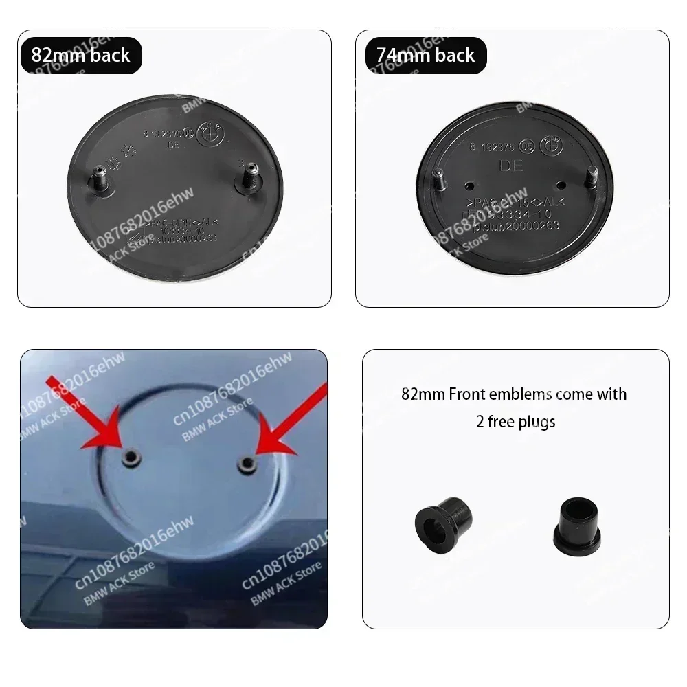 82MM 74MM Untuk Emblem Kap Mesin Depan BMW, Logo Bagasi Belakang, E46 E90 F30 F10 F20 G20 E87 E60 E63 F01 F02 G14 E83 Aksesoris Mobil