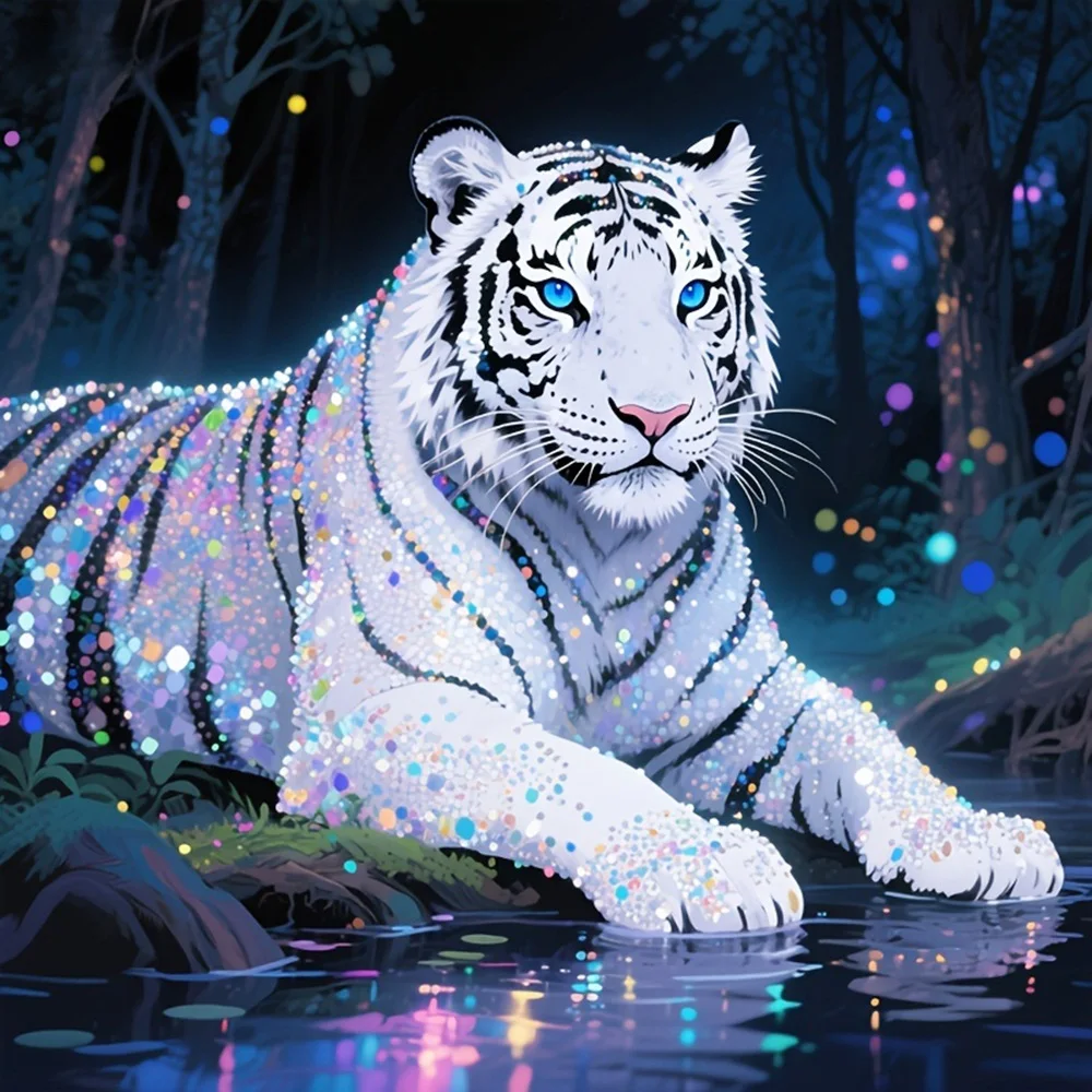 EverShine DIY Diamant Stickerei Tiger 5D voller Bohrer Diamant Kunst Malerei Kit Tier Mosaik Wald Handwerk für Erwachsene Home Decor