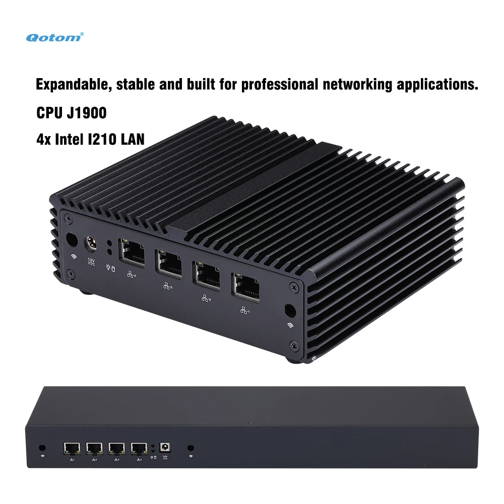 

J1900 Fanless Mini PC 4 Intel I210 LAN Soft Router Firewall pfSense OPNSense 1U Rack/ Mini Case DDR3/ mSATA/ SATA Home Router