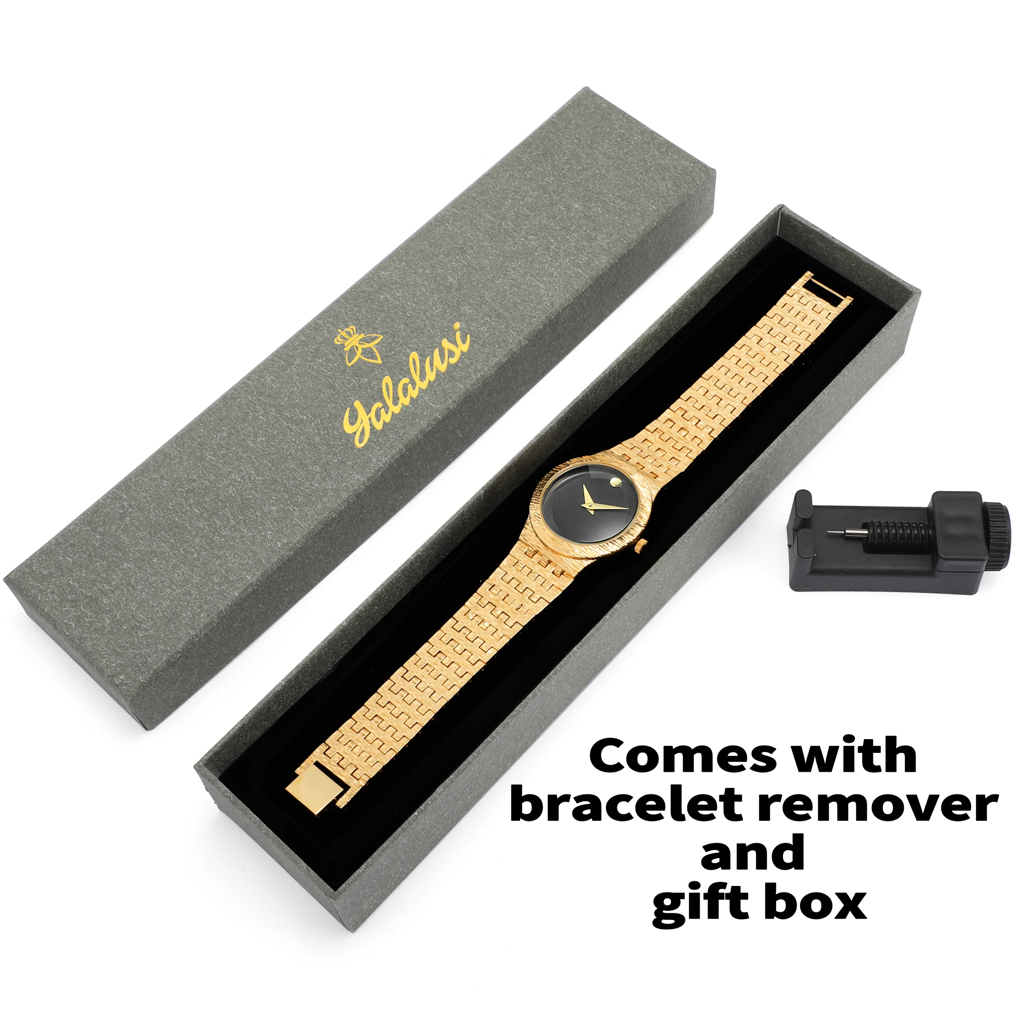 YaLaLuSi Brand Women's Watches Hot Gold Simple Style 2024 New Box Watch Remover Ion Gold Plating