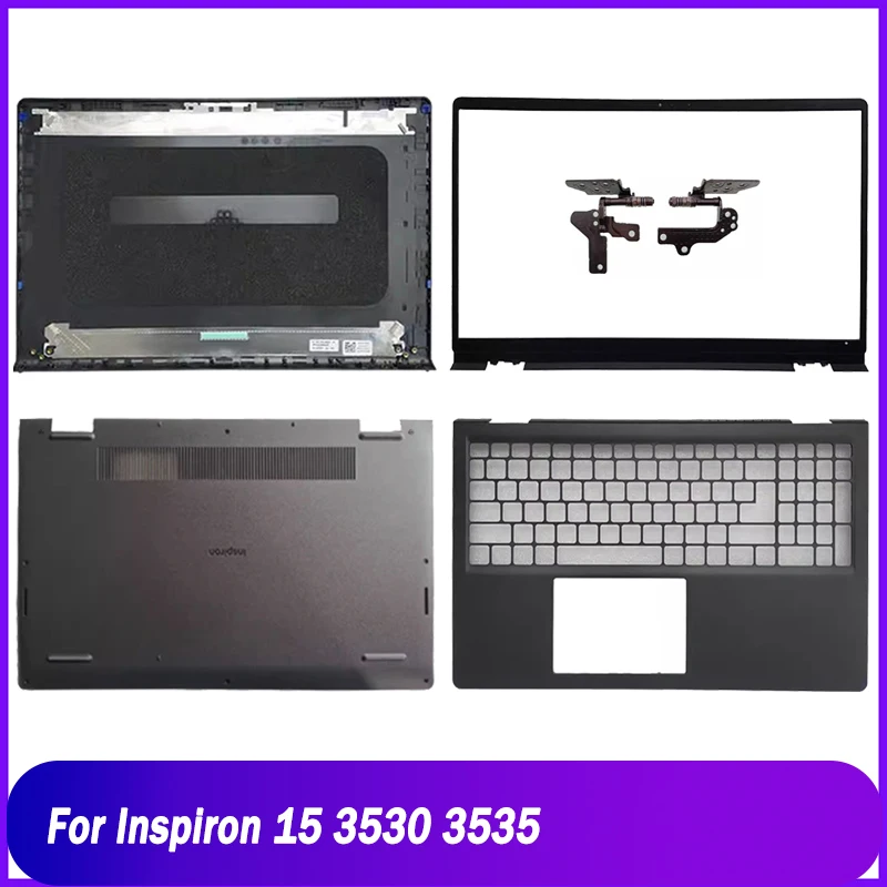 Tampa traseira para Dell Inspiron, Laptop LCD tampa traseira superior, dobradiças da moldura frontal, Palmrest, caixa inferior superior, preto, novo, 15, 3530, 3535