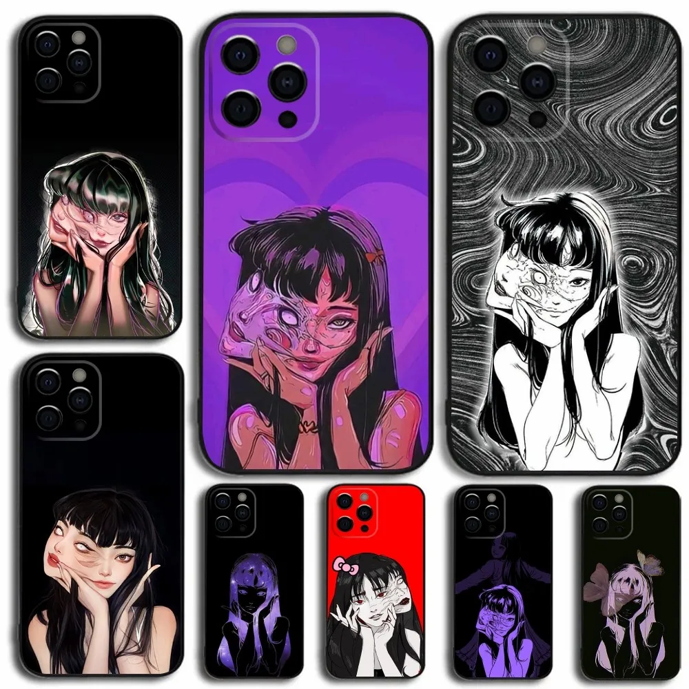 Horror Comics J-Junji T-Tomie Phone Case For iPhone 16,15,14,13,12,11,Pro,X,XS,Max,XR,Plus,Mini Soft Black Cover