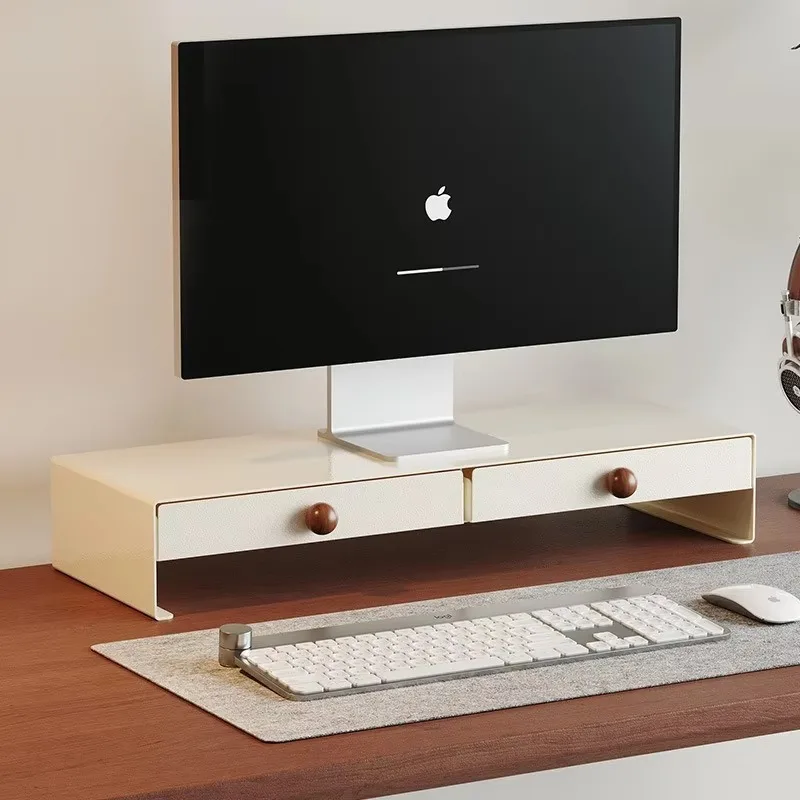 Metal Monitor Height Increasing Bracket Desktop Computer Heighten Stand Modern Office Storage Holder Household Organizer Rack