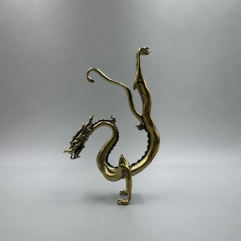 Antique Collectible Bronze Tang Dynasty Ornament, Brass Mythical Beast Dragon Decoration
