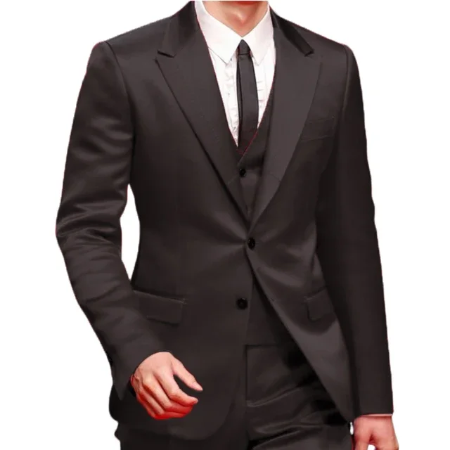 Slim Fit Red Men Suits for Prom Singer Stage 3 Piece Satin Wedding Groom Tuxedo Male Fashion Jacket Waistcoat with Pants 2023