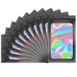 100Pcs Small Holographic Ziplock Bag Plastic Laser Iridescent Zip Gift Bags for Earrings Ring Jewelry Storage Bags