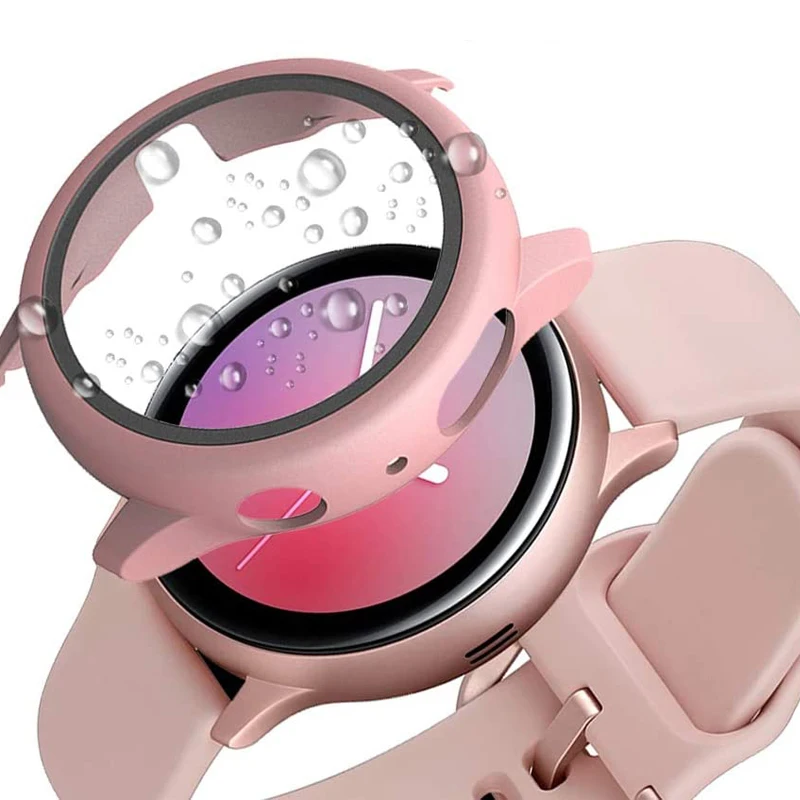 Cristal + funda para Samsung Galaxy watch active 2 44mm 40mm cubierta envolvente parachoques + Protector de pantalla Galaxy watch active2 44mm 40mm