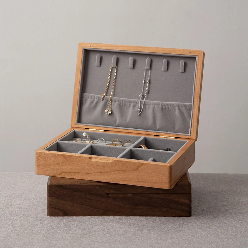 New Wood Jewelry Storage Box Display Earring Rings Box Jewelry Organizer Box Luxury Jewelry Gift Packaging Box Bracelet Package