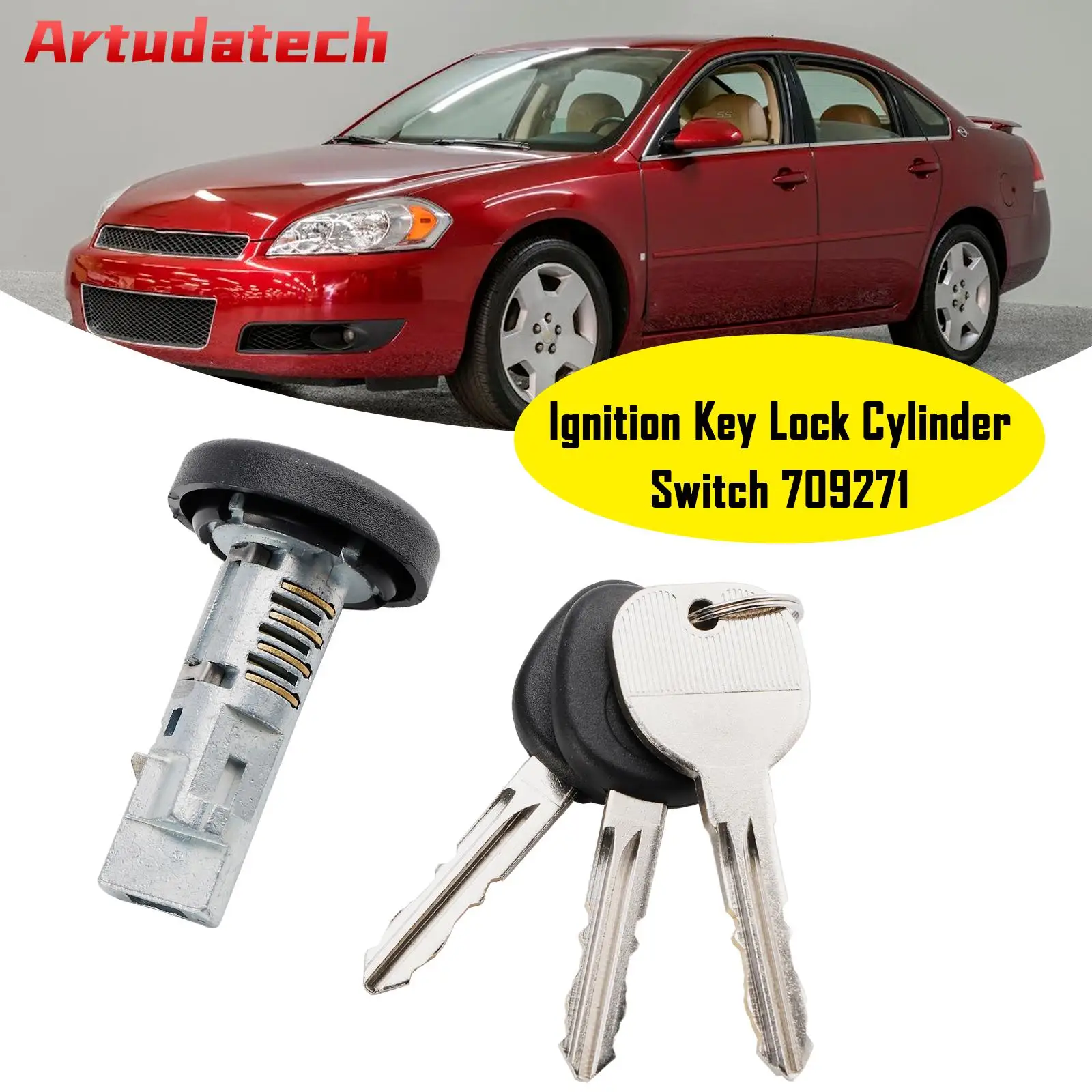 Artudatech Ignition Key Lock Cylinder Switch 709271 W/2 Keys For Escalade Express 2008-2014