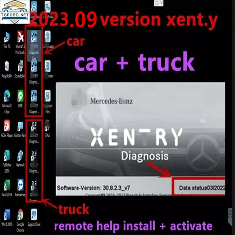 2023.09 xentry software install and activation remotely for MB STAR sd C4/C5/C6 software Diagnostic for C4/C5/C6 openport 2.0