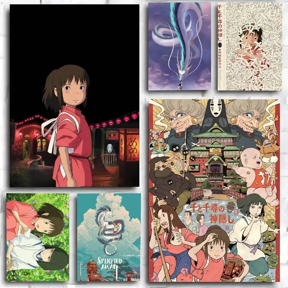Niedliches Anime-Poster „Sen to Chihiro no Kamikakushi“, Kunstdruck im Anime-Stil, Heimdekoration, ideales Geschenk, perfekte Raumdekoration