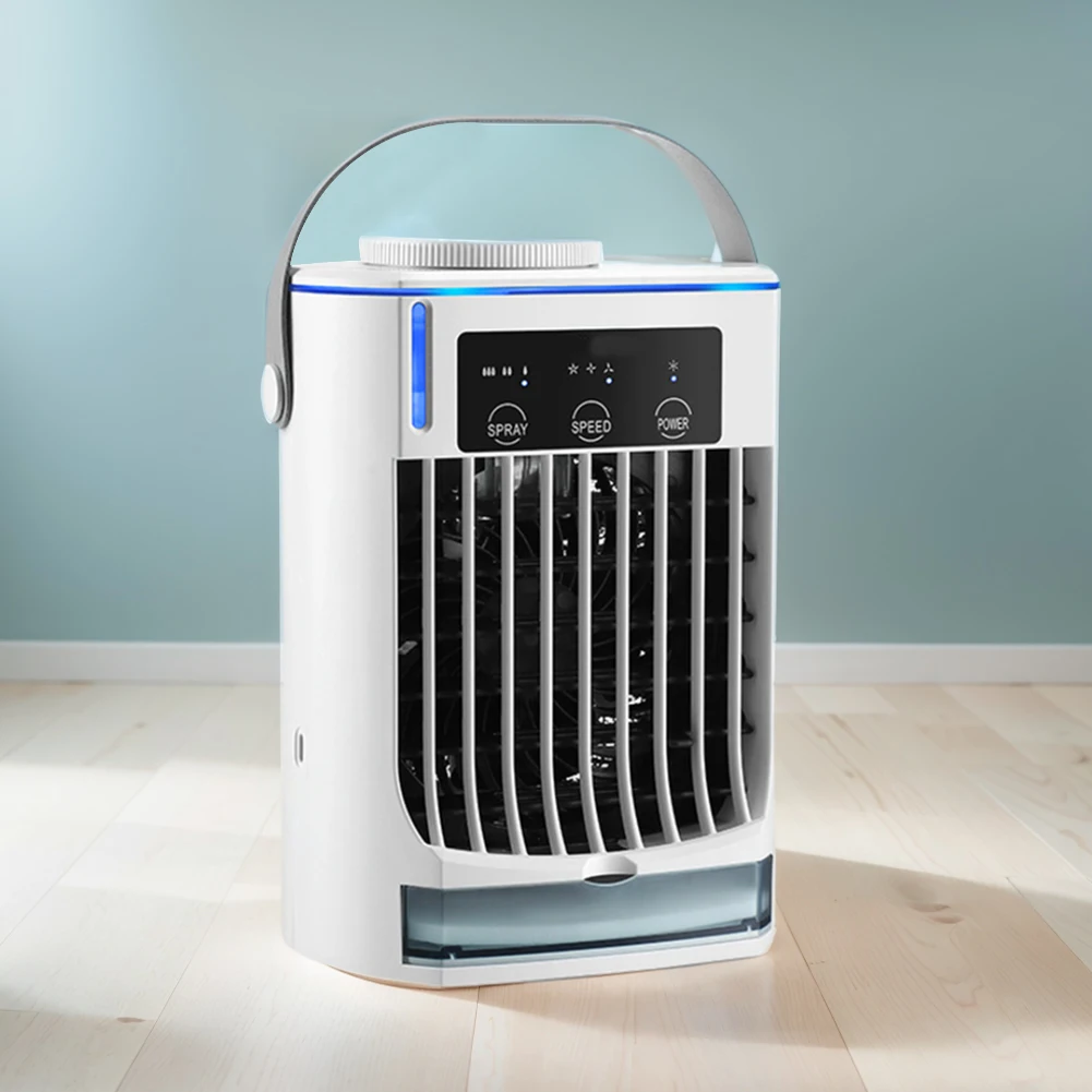 

Misting Fan Portable Air Cooler Humidifier 3-speed Mini with 500mL Water Tank for Room for Office Tent Bedroom