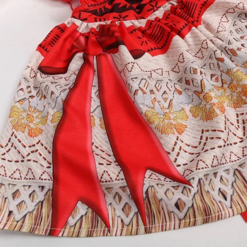 2025 New 3-10 Years Girls Vaiana Dress Moana Costume Children Halloween Birthday Party Outfit Clothes Kids Carnival Fancy Clo AA