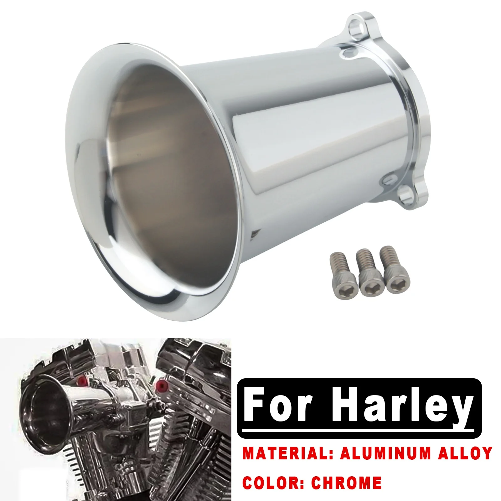Velocity Stack CV Carb Carburetor Air Intake Cleaner Aluminum For Harley Motorcycle Part