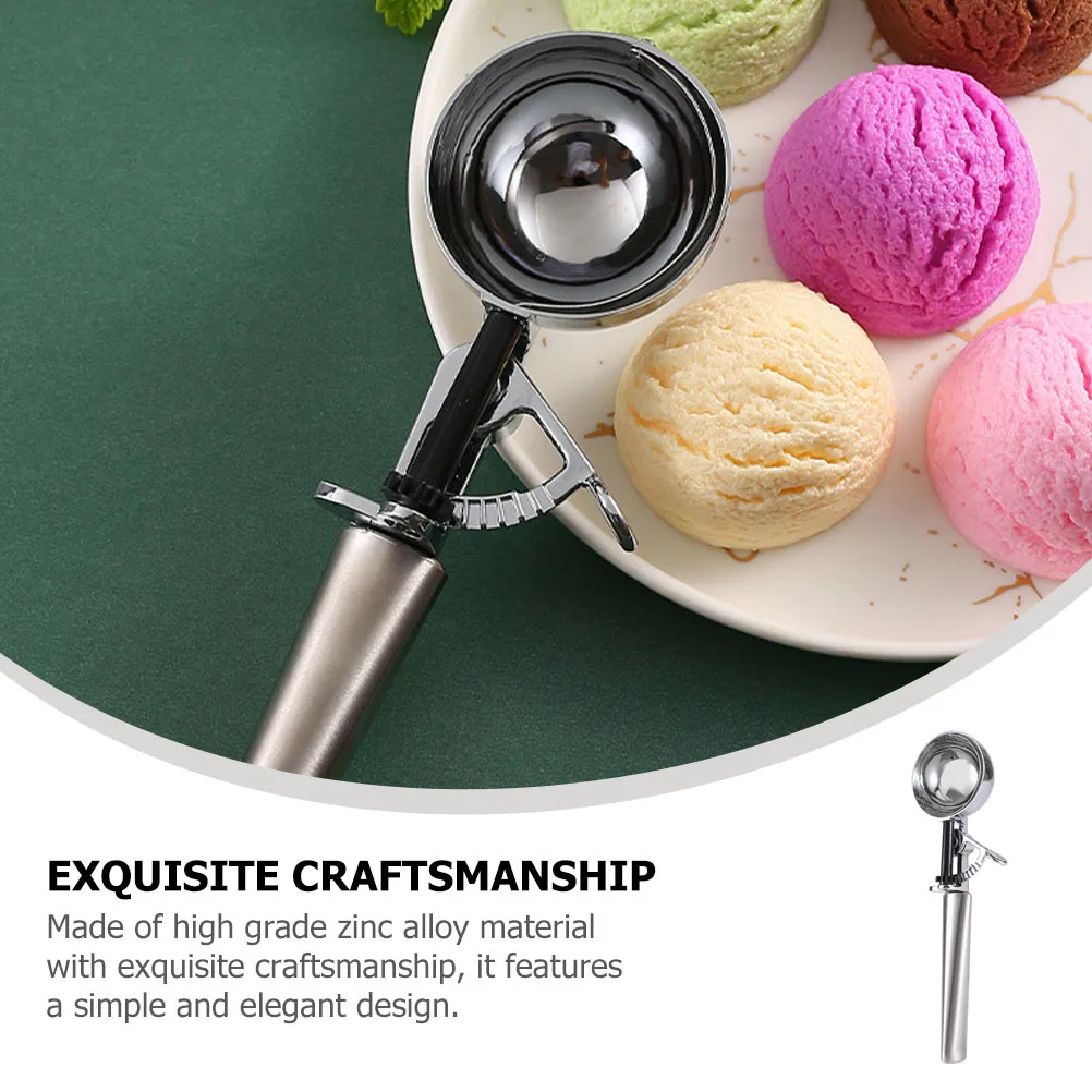 Cuchara para helado de aleación de Zinc, utensilio de cocina multifuncional plateado, excavadora de frutas, cuchara para postre, vajilla para el hogar, herramienta de cocina