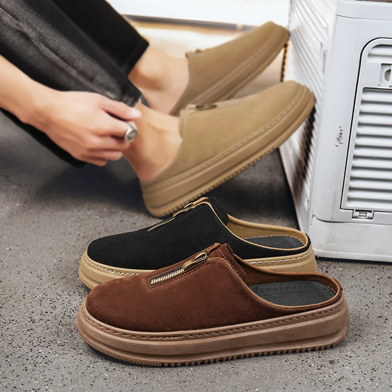 

Новинка 2025, нишевые трендовые модные низкие повседневные индивидуальные высококачественные полутапочки Baotou на толстой подошве