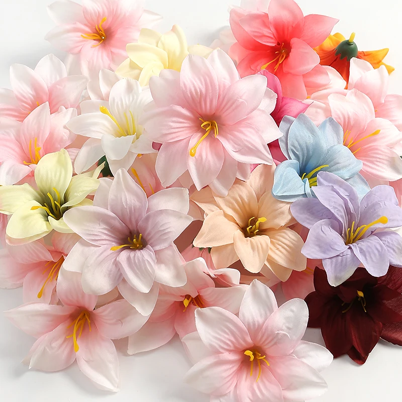 10/20Pcs Artificial Flowers Heads 9cm Fake Flowers For Home Decor Wedding Marriage Decoration DIY Craft Garland Gift Accessories