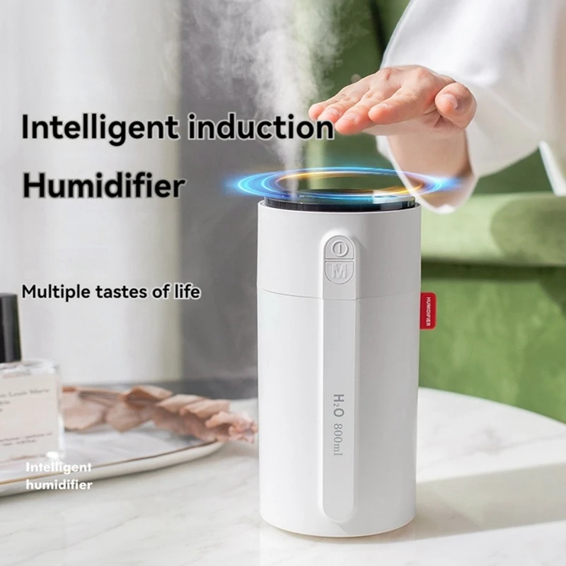 HOT！-Humidifiers For Bedroom Small Humidifier Rechargeable Desk Portable Humidifier 800ML With Light Cool Mist Humidifiers