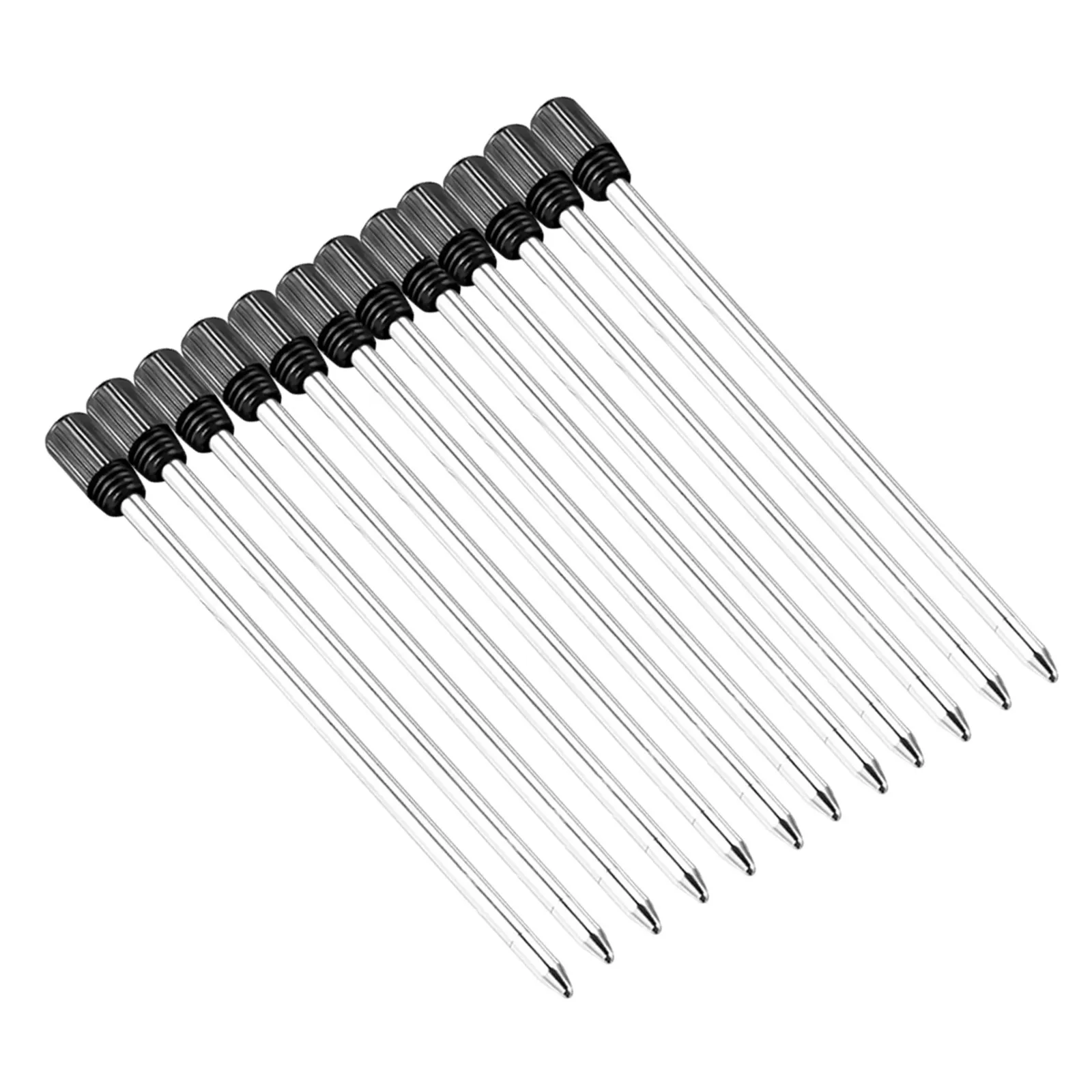 

12Pcs Metal Pen Refills Ballpoint Standard Refills Black Ink 7Cm Smooth Writing Suitable Cross and Other Brand Pens