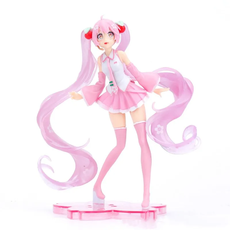 

2026*New Anime Hatsune Miku Action Figure Kawaii Collection Model Pink Sakura kawaiii Doll Collectible Toys Cake Decor