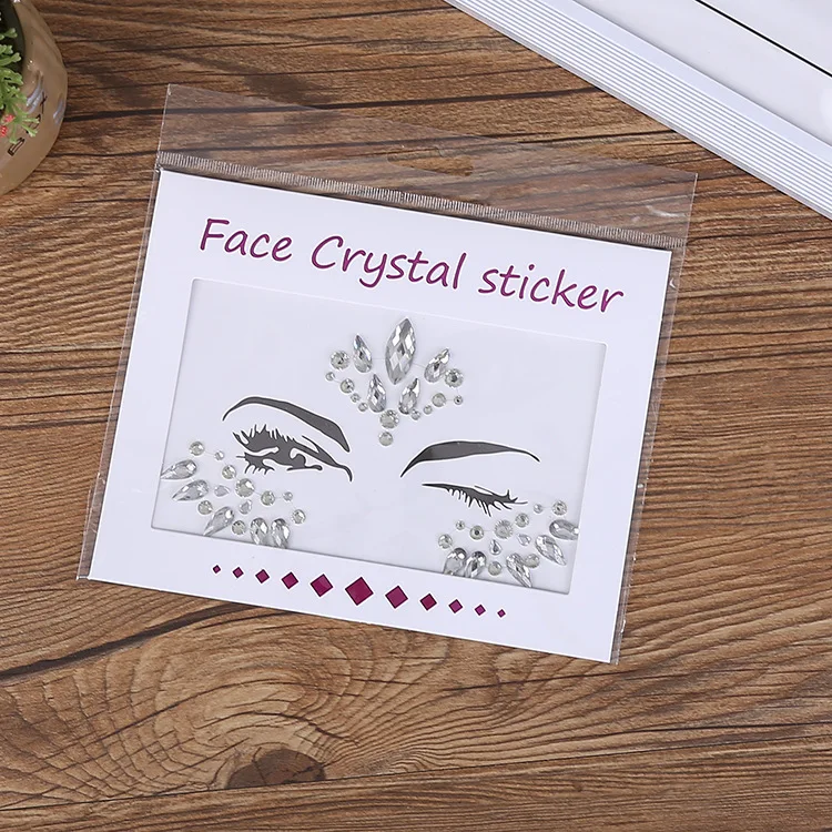 Fashion Forehead Face Gems Stickers Self Adhesive Waterproof Acrylic Rhinestones for Makeup Party Ball Dance Stage Decoration view 4
