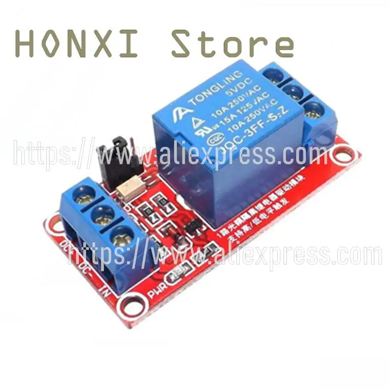 

2PCS 1 road relay module with optical coupling isolation support high and low level trigger a 5V relay expansion board