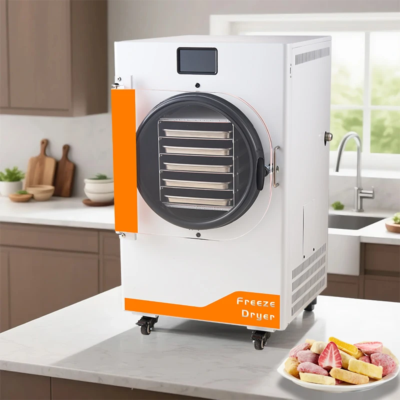 Automatic 6Kg Freeze Dryer for Home Use Medium Lyophilizer for Milk Candy Dehydrated Vegetables Freeze Drying Machine Pump Gear