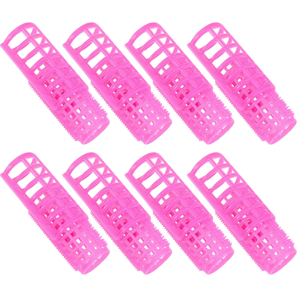 

8pcs Double Layer Hair Rollers For Women Medium Size Self-Holding Plastic Hair Curlers Retro Rolls Stylish Bangs